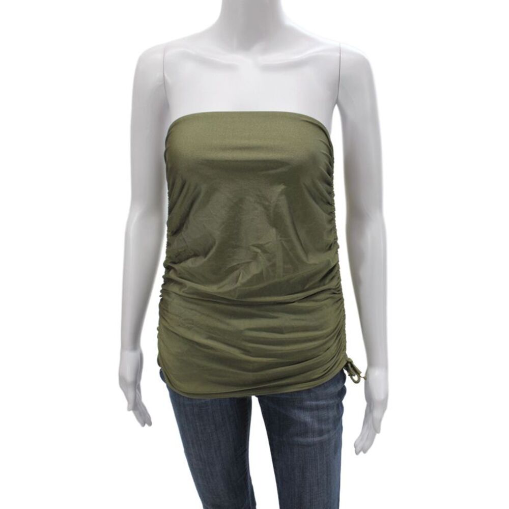 Bananahot Women Basic Off Shoulder Sleeveless Green Top Size M